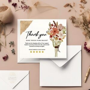 Personalized 4x3 Inch Thank You Cards for Small Business Owners